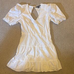 French Connection White Puff Sleeve Mini Dress